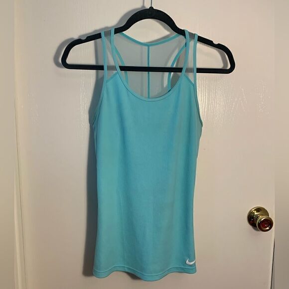 Nike Dri-Fit EUC light blue mesh back tank top Size Small - Picture 1 of 6